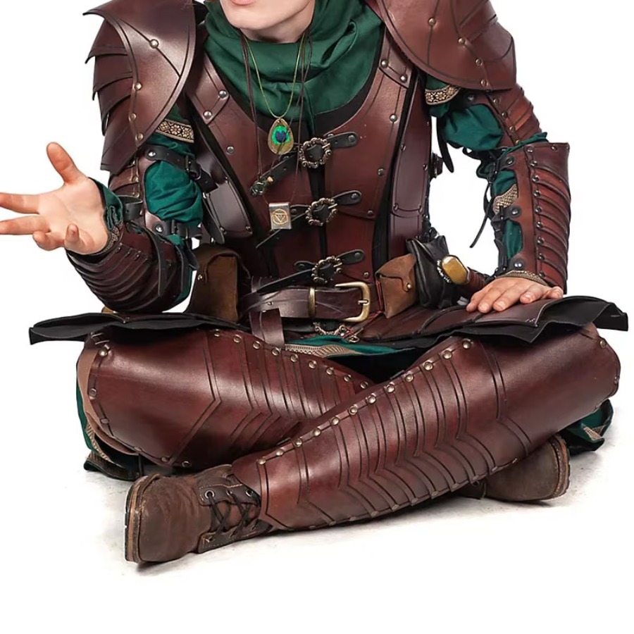 Cosplay Prop - Jambières en cuir de chevalier elfique